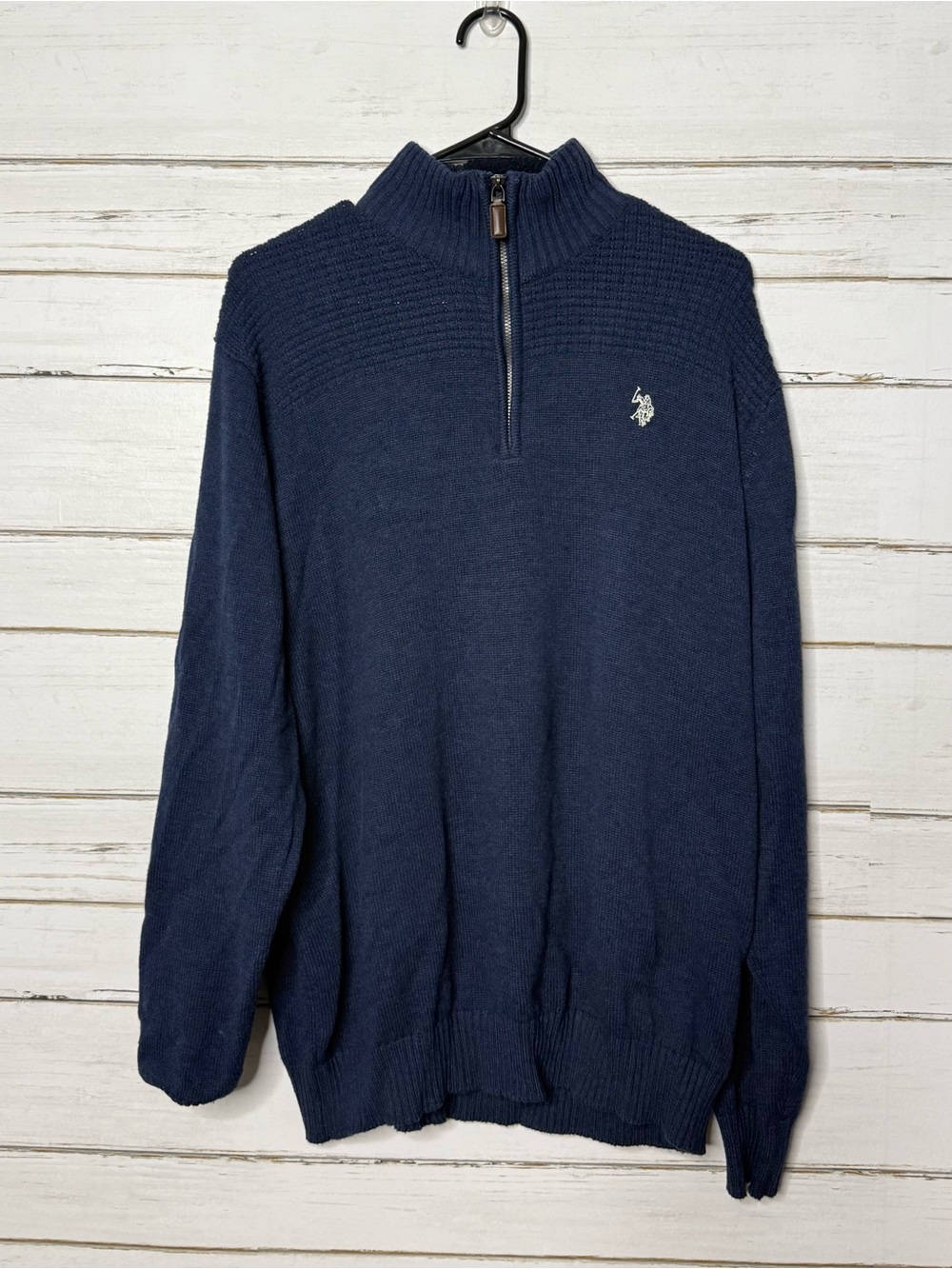 U.S. Polo Assn Men’s Navy Quarter-Zip Sweater Size L